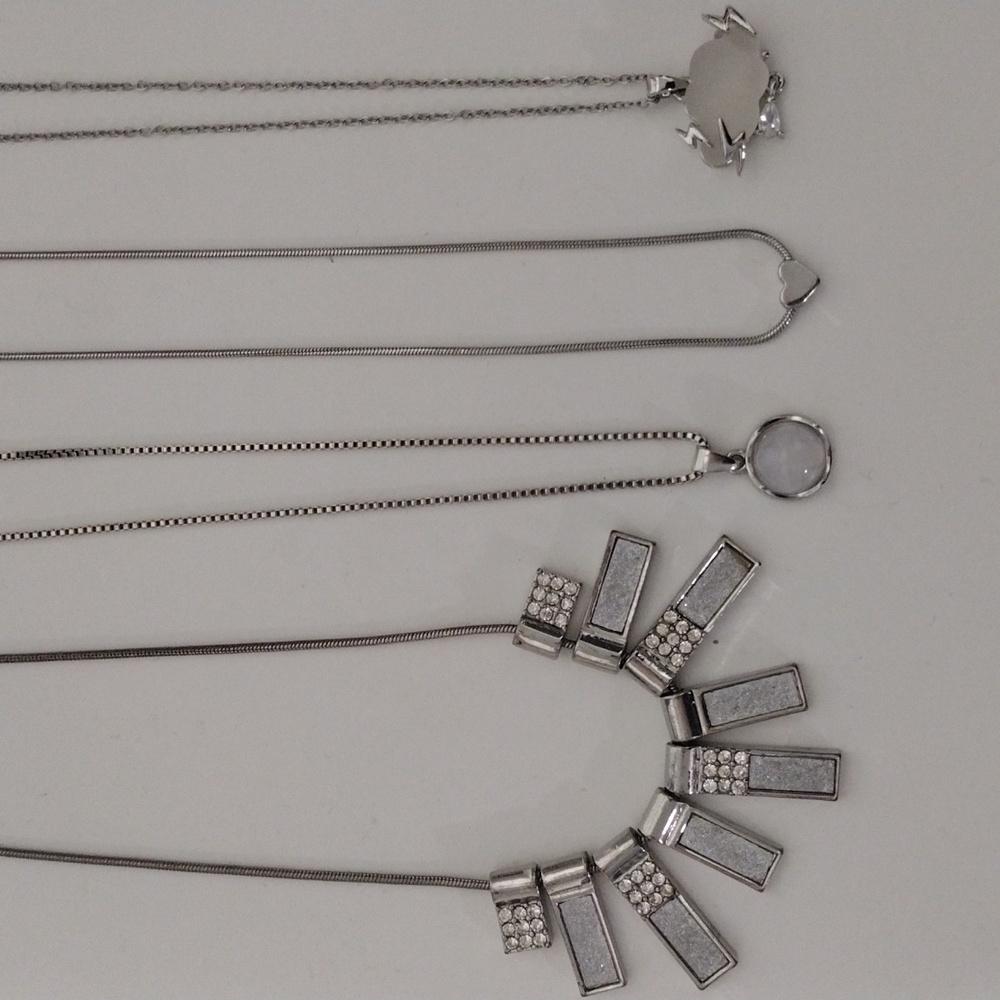 silver necklace set